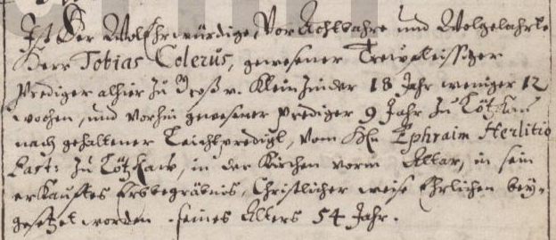 Name:  1676-01-16_Begrbniseintrag Colerus, Tobias - extract (KB Gr. Znder).jpg
Hits: 526
Gre:  42.2 KB