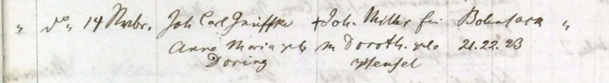 Name:  Heiraten Bohnsack 1852 Johann Carl Gniffke und Concordia Milter2.jpg
Hits: 379
Gre:  56.2 KB