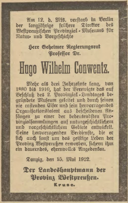 Name:  1922-05-12_Todesanzeige Conwentz, Hugo Wilhelm.jpg
Hits: 97
Gre:  83.4 KB